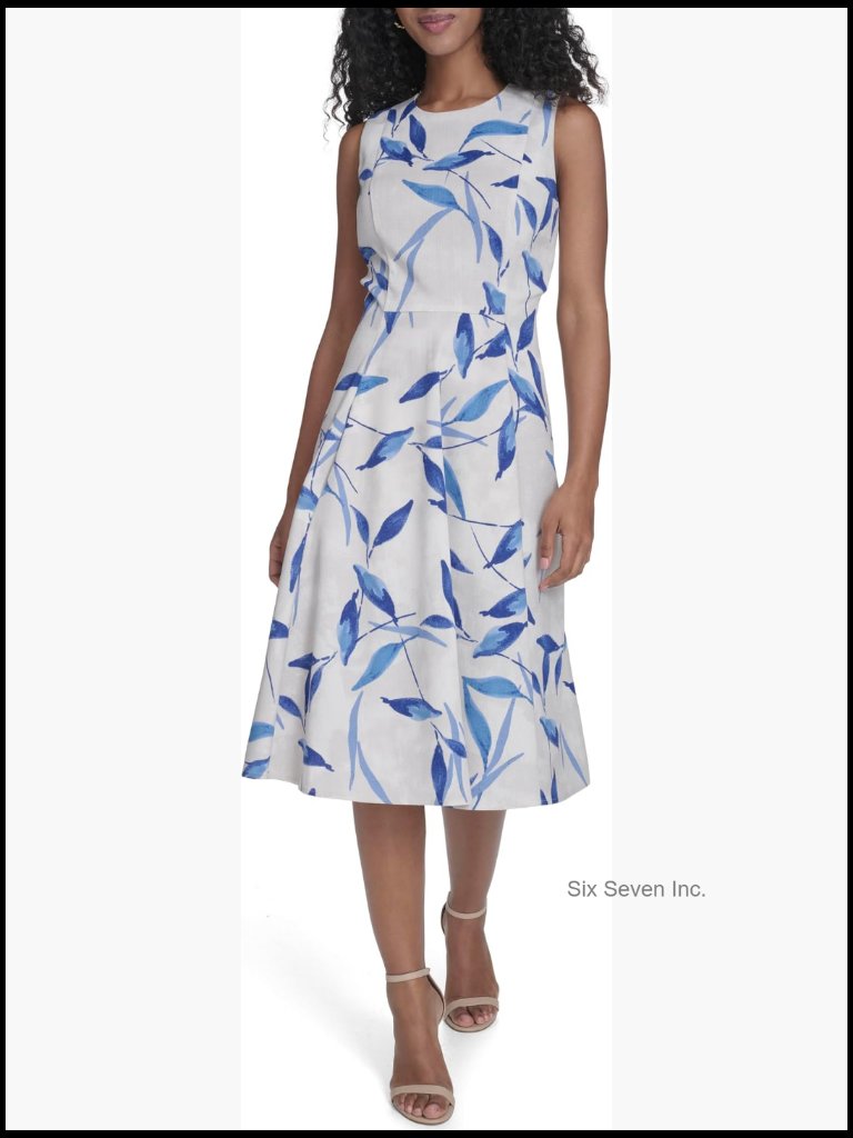 Sleeveless Floral Fit And Flare Dress, Versatile Layerable